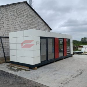 Pawilon 8x3 Kasetony Biało-Czerwone